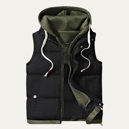 Thermal Men's Sleeveless Hooded Winter Puffer Vest