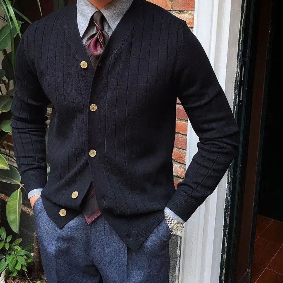 Classic Men's Slim Fit Knitted Cardigan