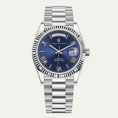 Men's Luxury Quartz Watch with Silver Strap