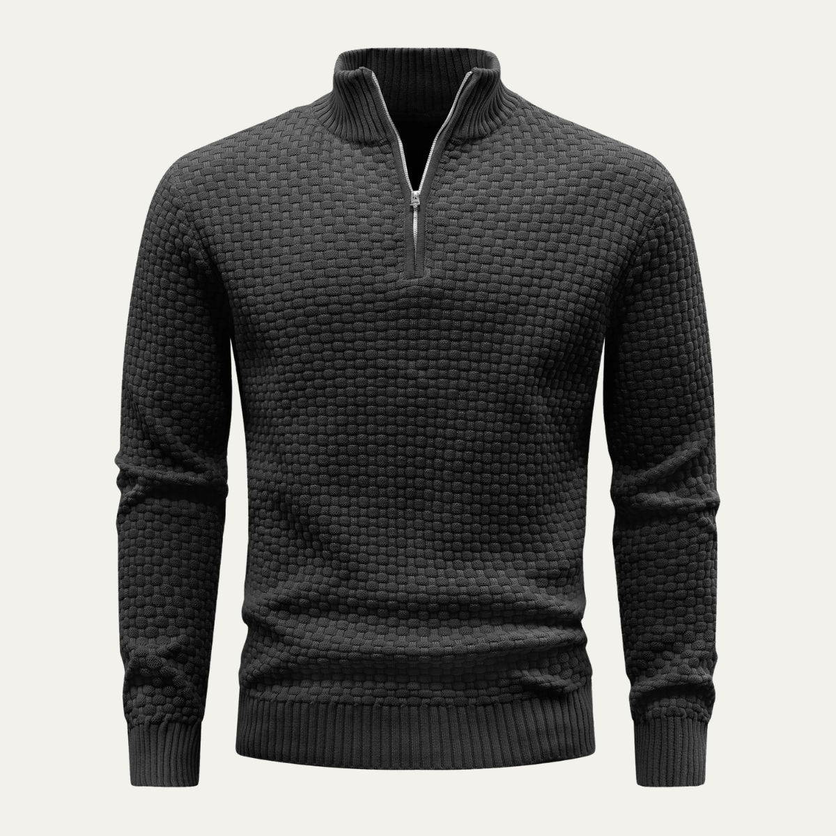 Warm Men's Half Zip Winter Sweater - OutfitLondon