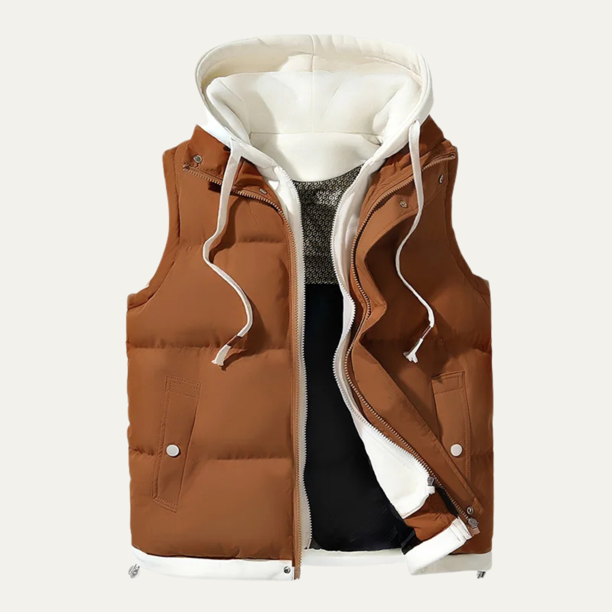 Thermal Men's Sleeveless Hooded Winter Puffer Vest