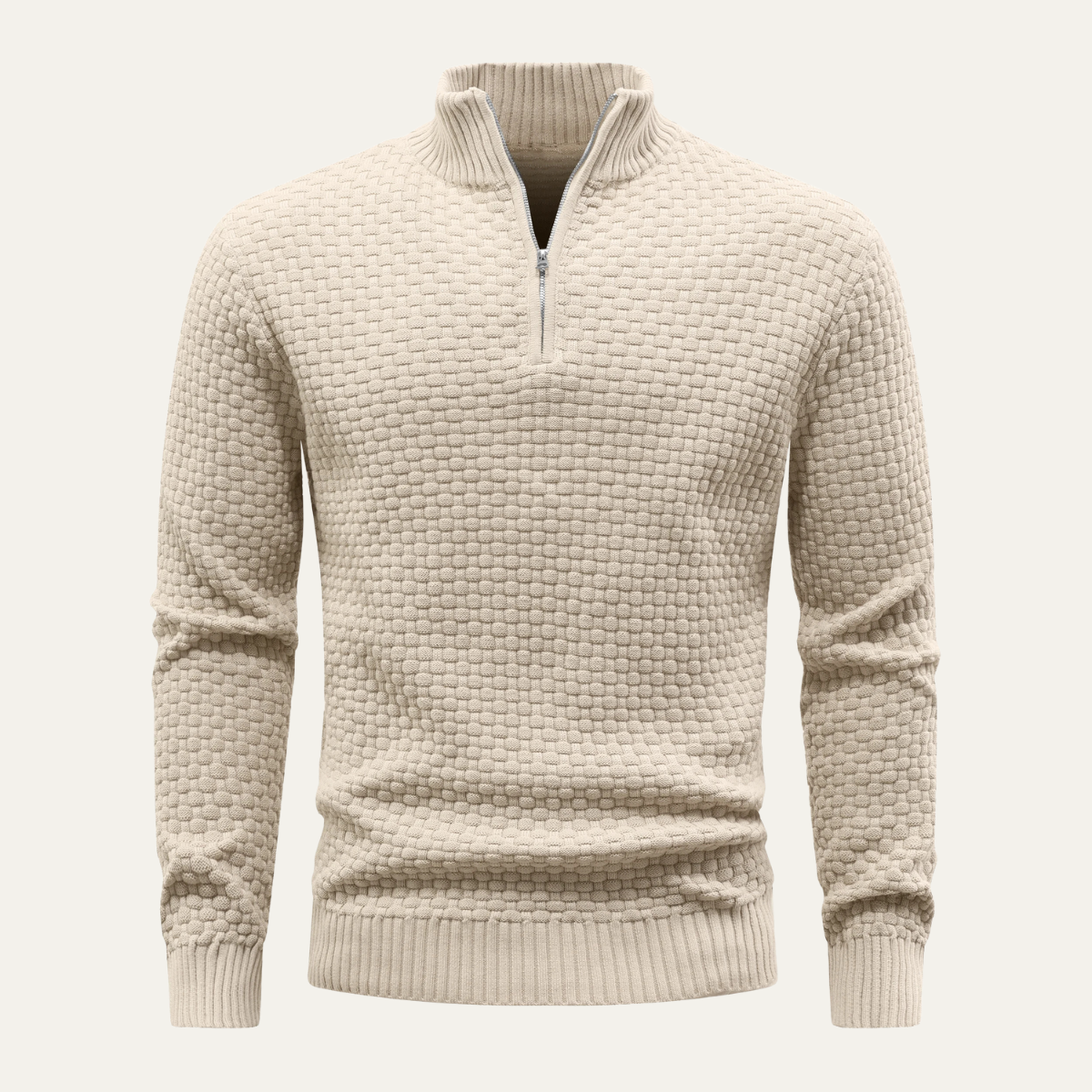 Warm Men's Half Zip Winter Sweater