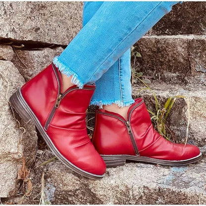 Stylish Women's Low Heel Ankle Boots