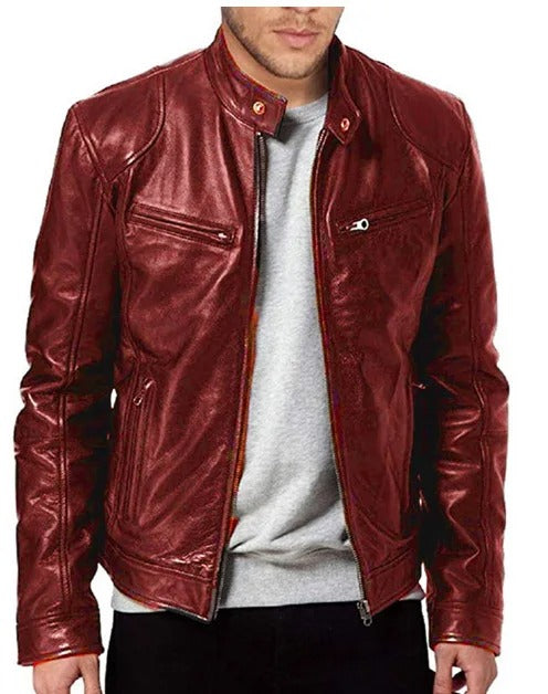 Casual Style Men's Faux Leather Jacket