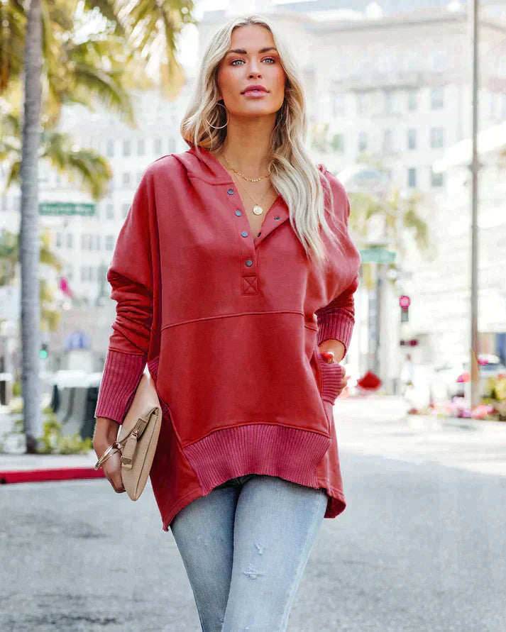 Soft Women's Pullover Fleece Sweatshirt V Neck