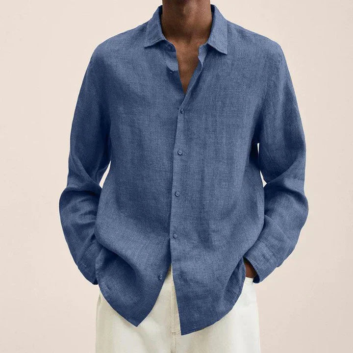 Relaxed Fit Casual Linen Shirt for Men