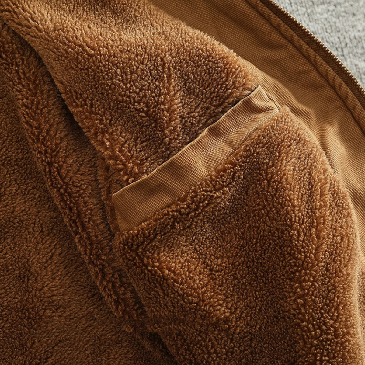 Warm Men's Fleece Lined Cotton Bomber Jacket