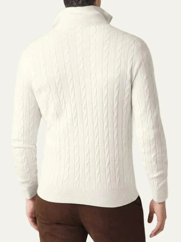 Classic Zip Up Crew Neck Sweater