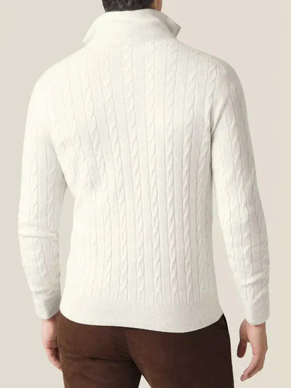 Cozy Zip Up Cable Knit Sweater
