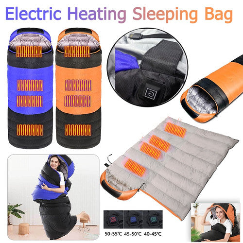 New Heating Down Cotton Sleeping Bag USB Warmth