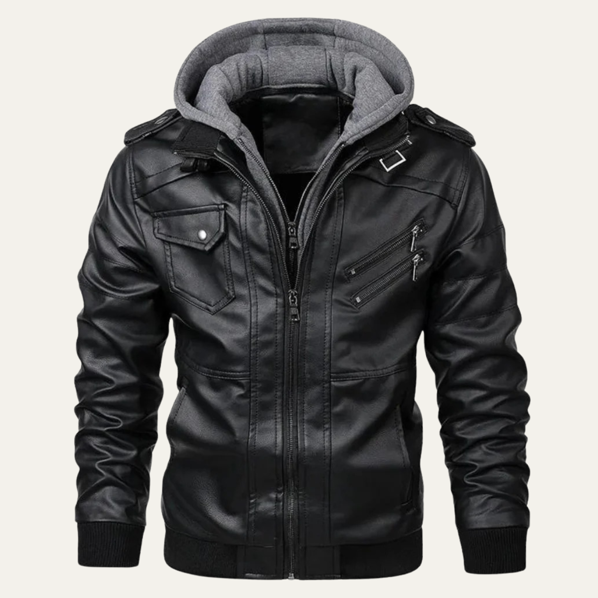 Classic Brown Mens Leather Motorcycle Jacket