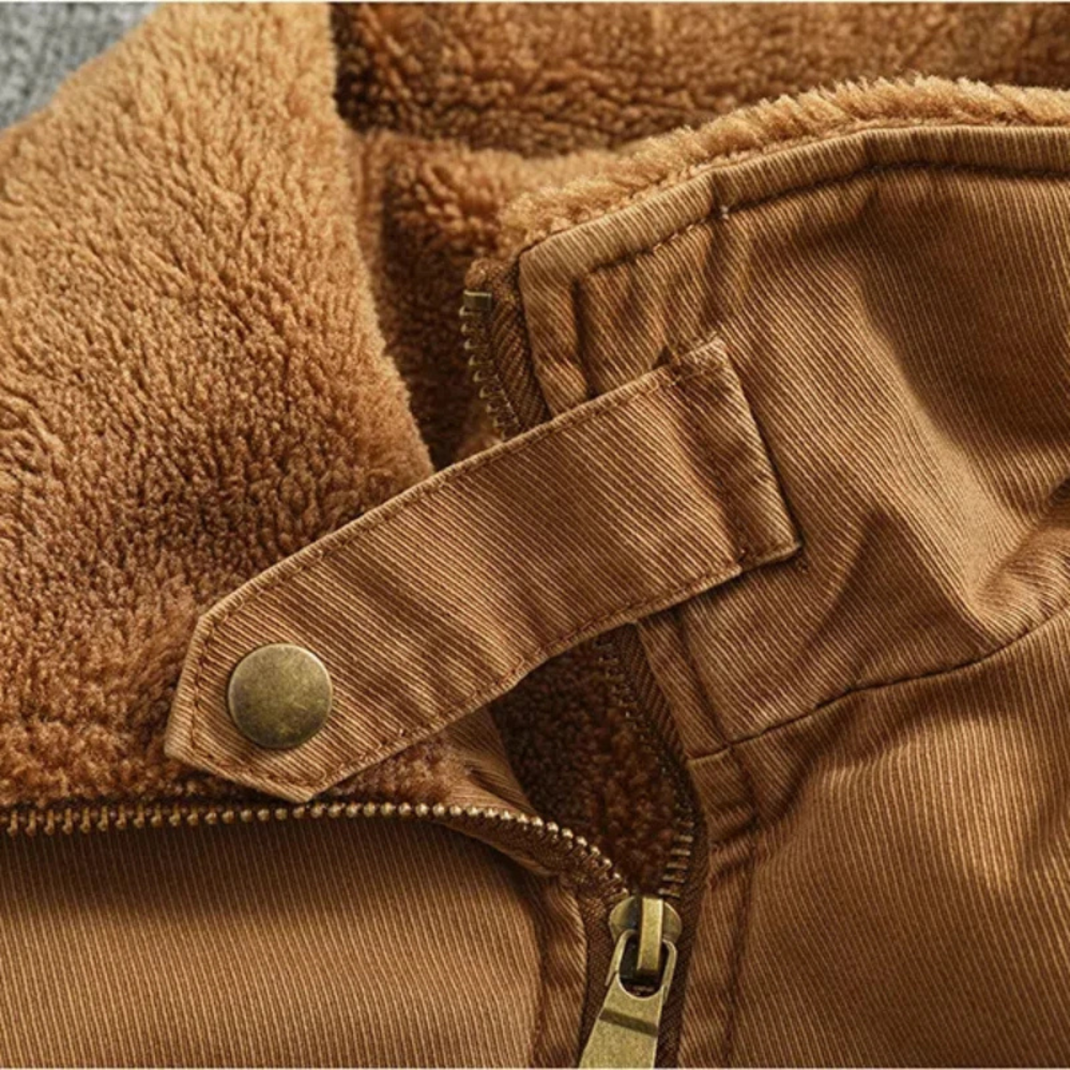 Warm Men's Fleece Lined Cotton Bomber Jacket
