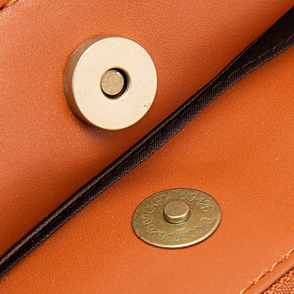 Three-Layer Crossbody Leather Shoulder Bag & Clutch