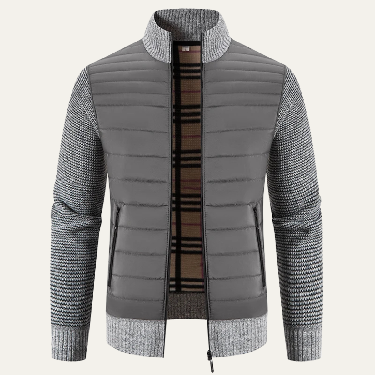 Warm Men's Fleece Knit Winter Coat