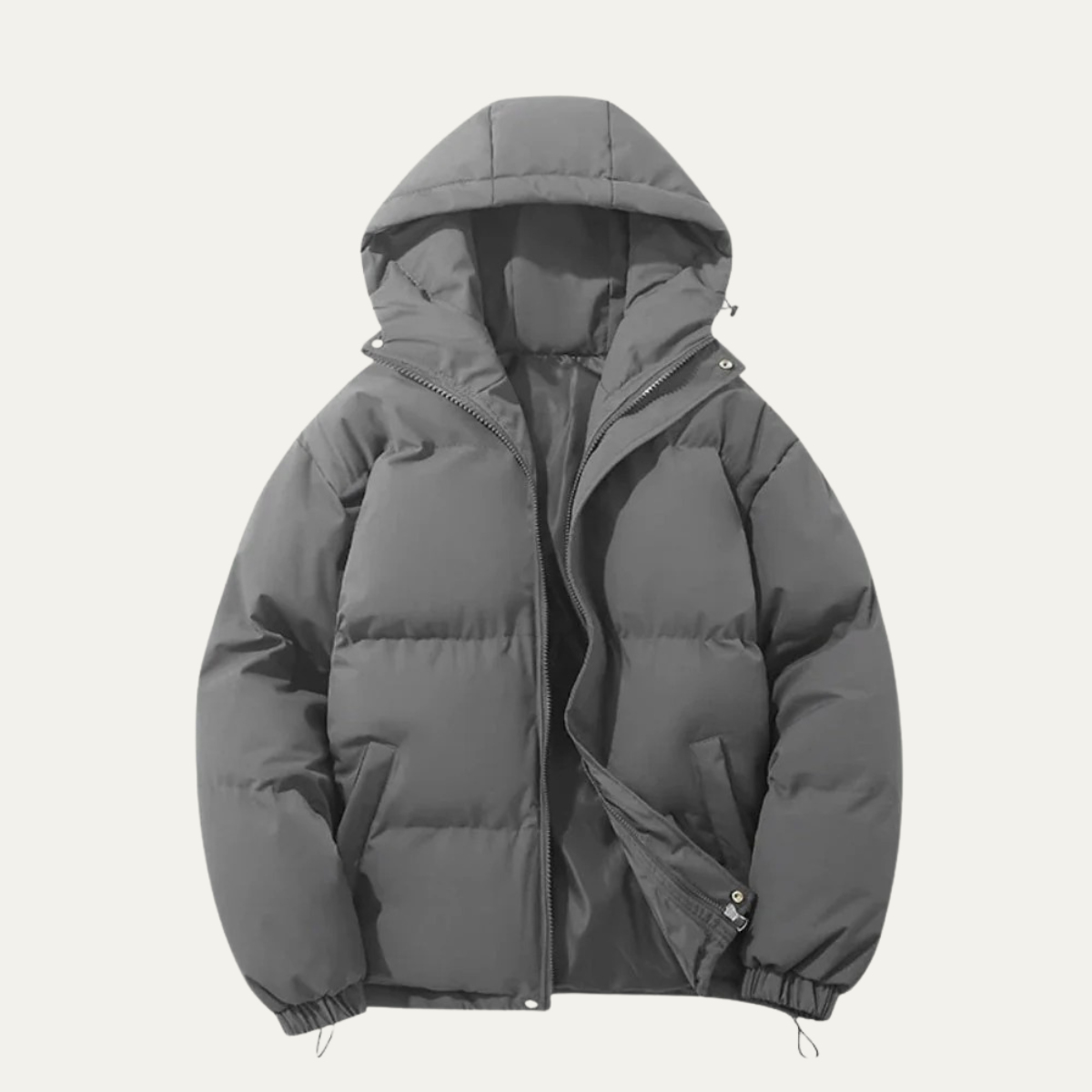 Warm Men's Padded Parka Jacket with Hood