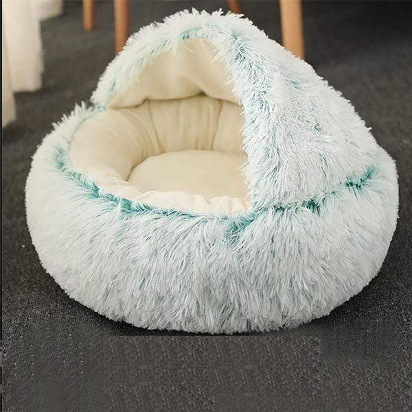 Fluffy Plush Cave Cat Bed