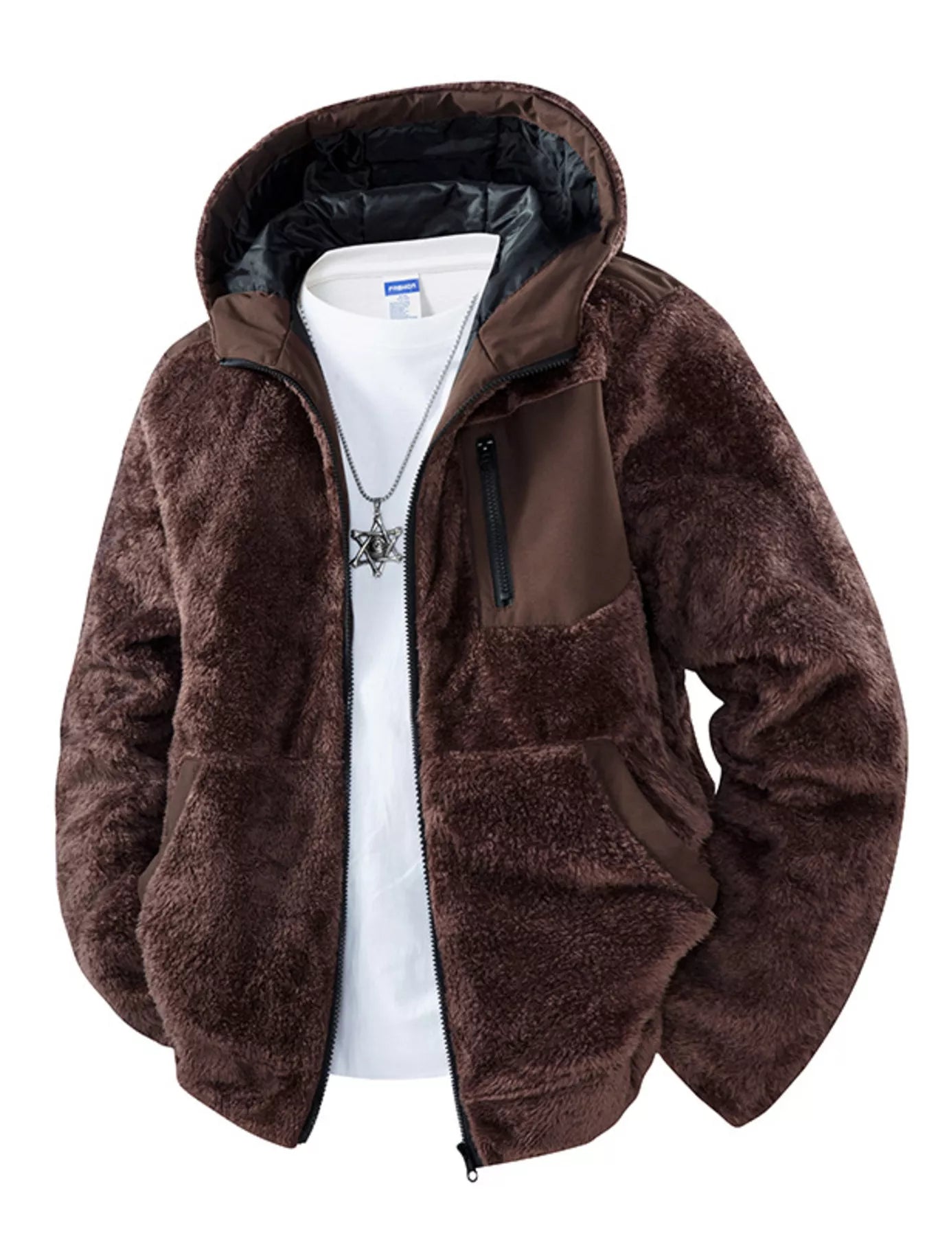 Cozy Mens Fleece Hooded Jacket