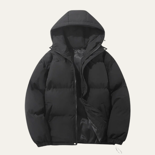 Warm Men's Padded Parka Jacket with Hood - OutfitLondon
