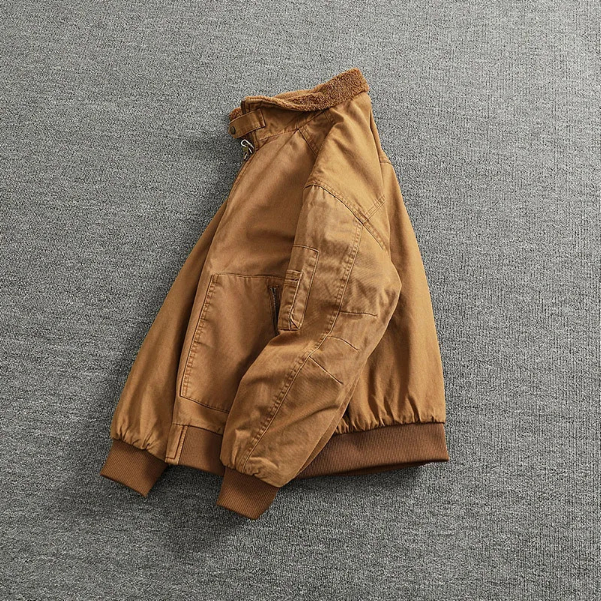 Warm Men's Fleece Lined Cotton Bomber Jacket