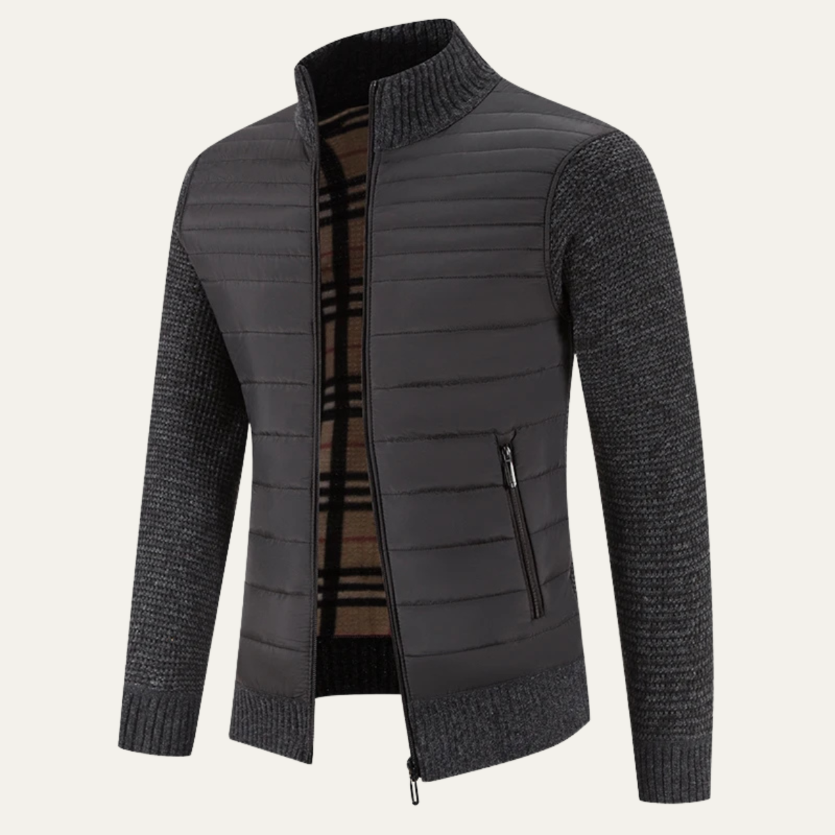Warm Men's Fleece Knit Winter Coat