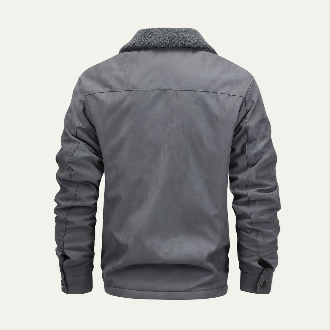 Warm Fake Fur Zip Up Tactical Jacket