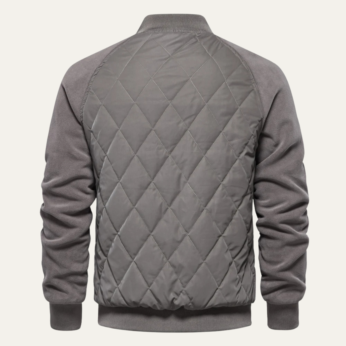 Men's Cozy Quilted Bomber Jacket with Fleece Lining