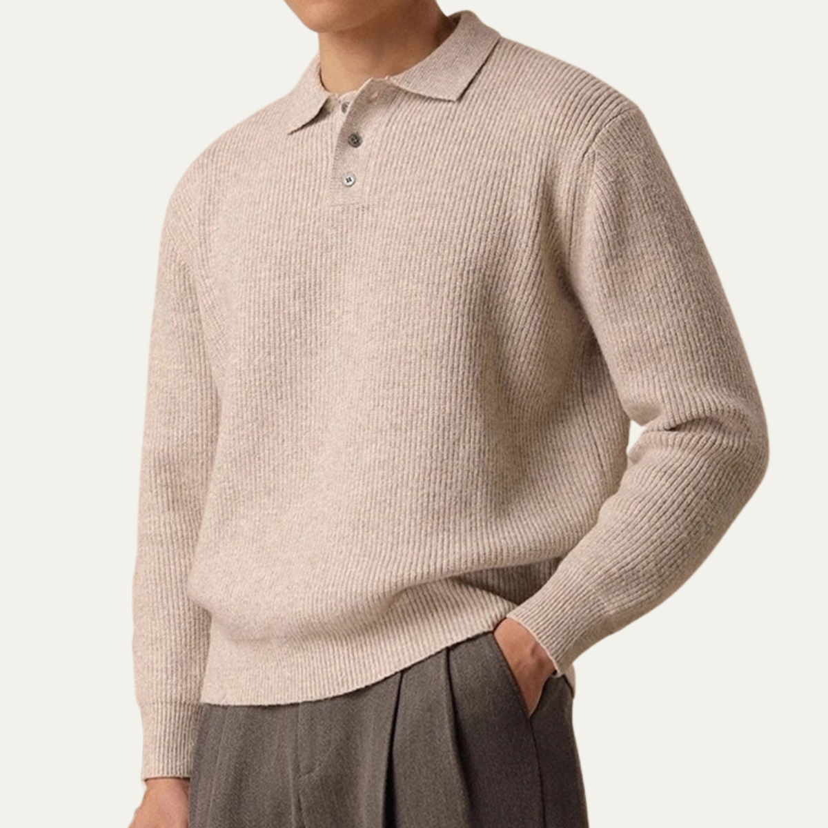 Warm Mens Knitted Crew Neck Sweater