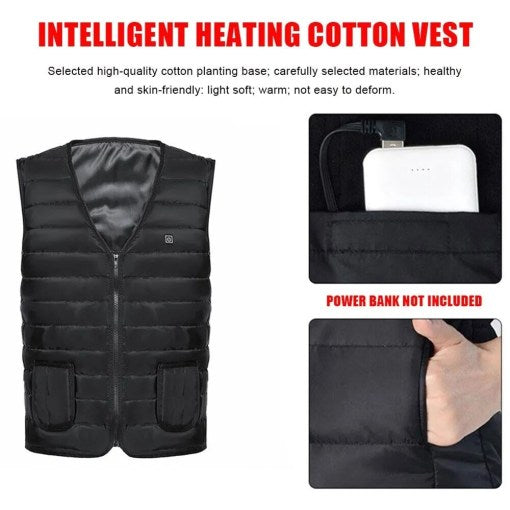 Heated Jacket Men Women Heating Coat Warm Winter Vest Electric USB Jacket Thermal