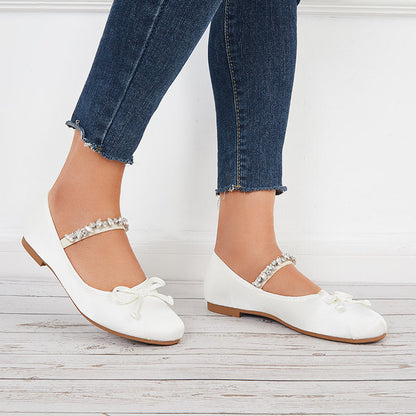 Women Mary Jane Flats Round Toe Slip on Ballet Flat Shoes