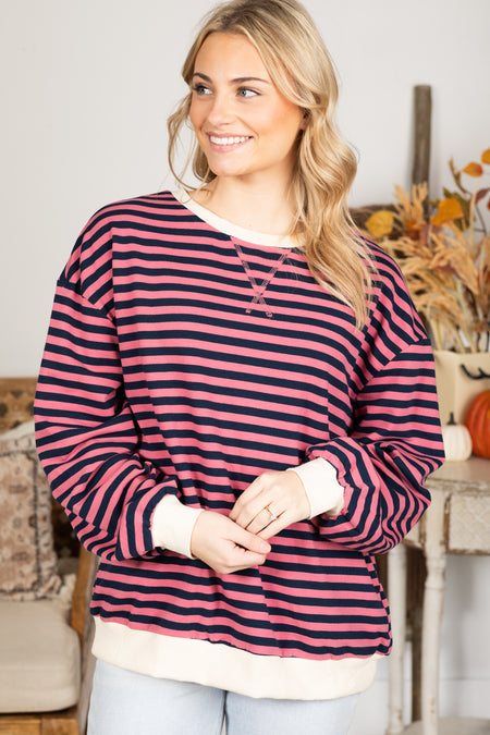 Soft Ladies Multi Colour Crew Sweater