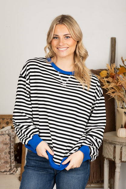 Soft Ladies Multi Colour Crew Sweater