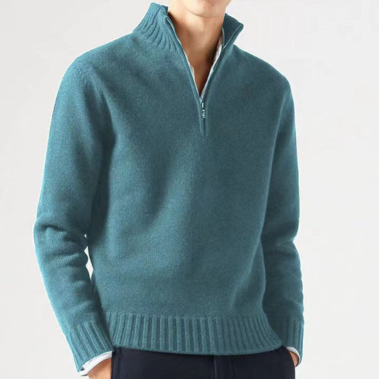 Warm Men's Fleece Quarter Zip Pullover Sweater - OutfitLondon