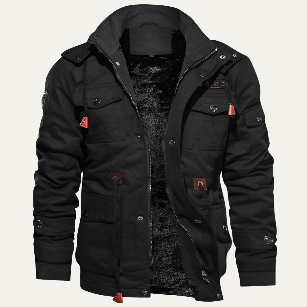 Warm Mens Faux Fur Lined Coat - OutfitLondon