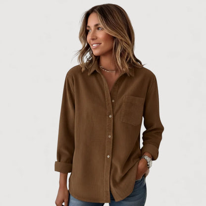 Green Corduroy Casual Shirt