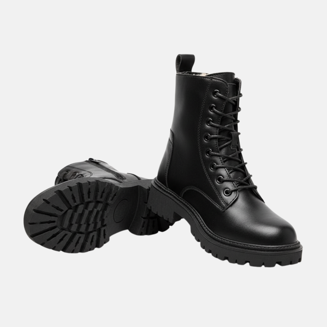Ladies Low Heel Boots with Cushioning and Thick Sole