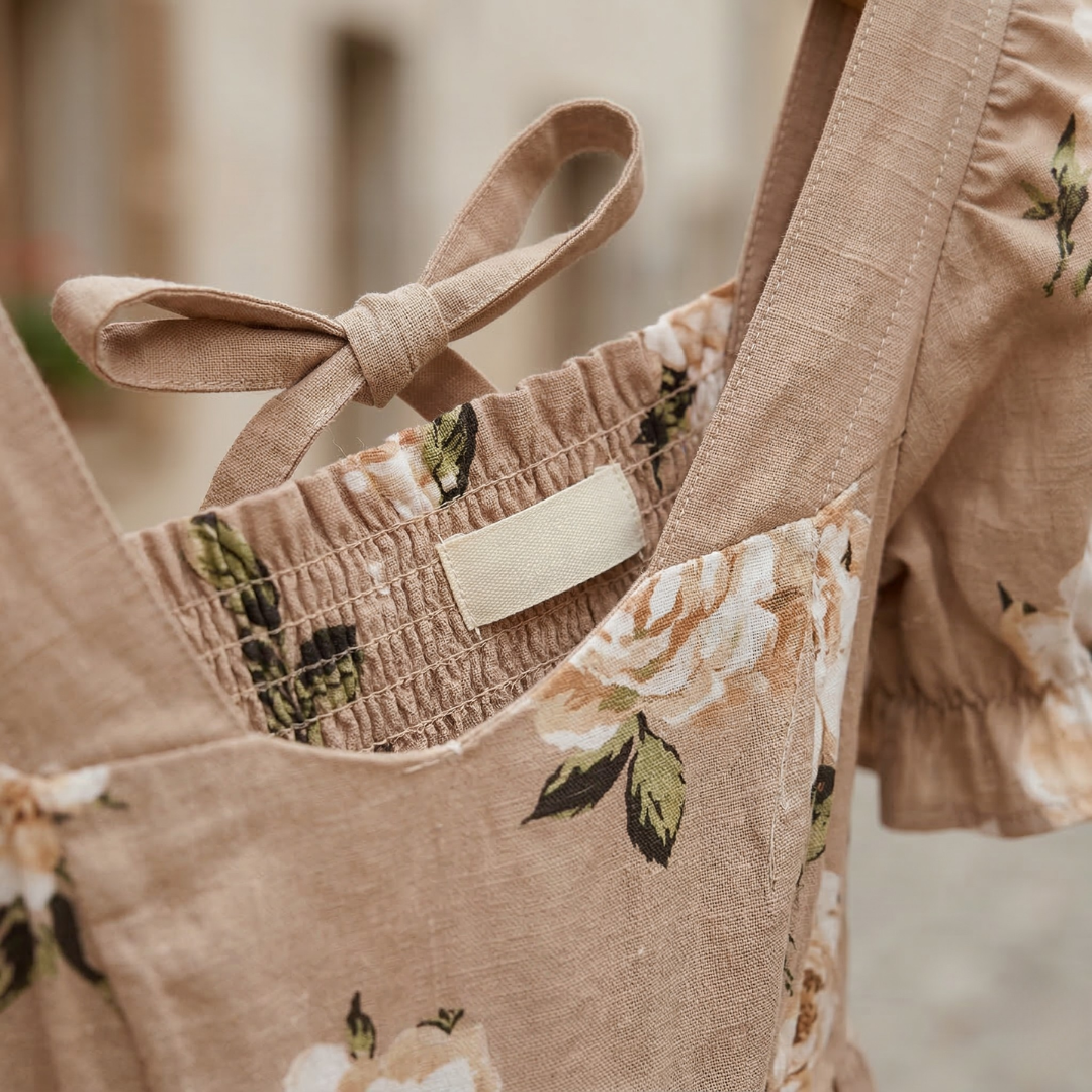 Casual Fit Summer Dress with Puffy Sleeves