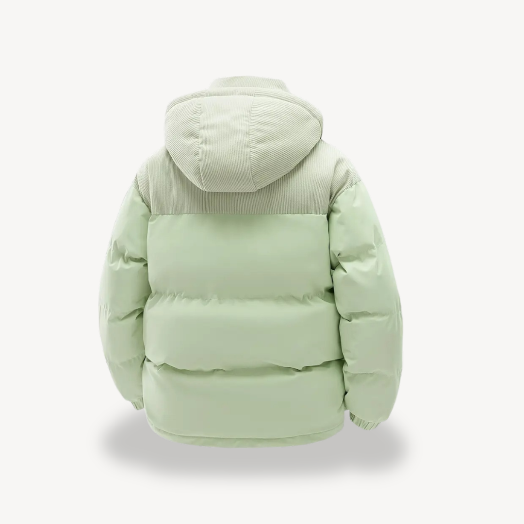 Warm Quilted Jacket with Fleece Lined Hood