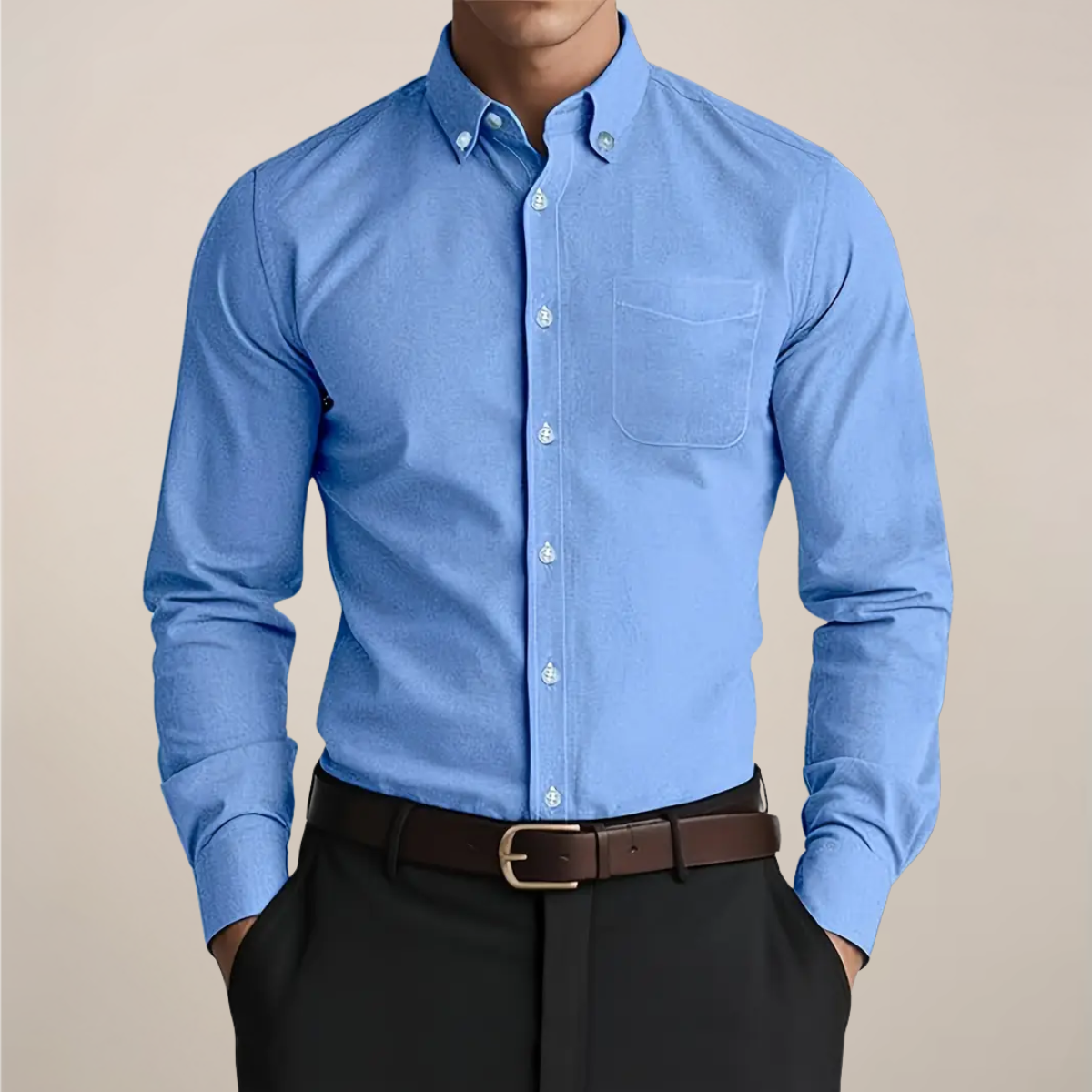 Casual Men's Button Down Long Sleeve Shirt
