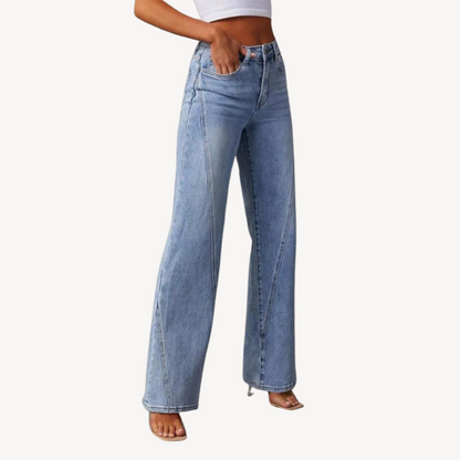 Ladies Dark Wash Loose Fit Jeans