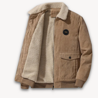 Men's Fleece Lined Quilted Jacket - Warm Casual Parka Coat