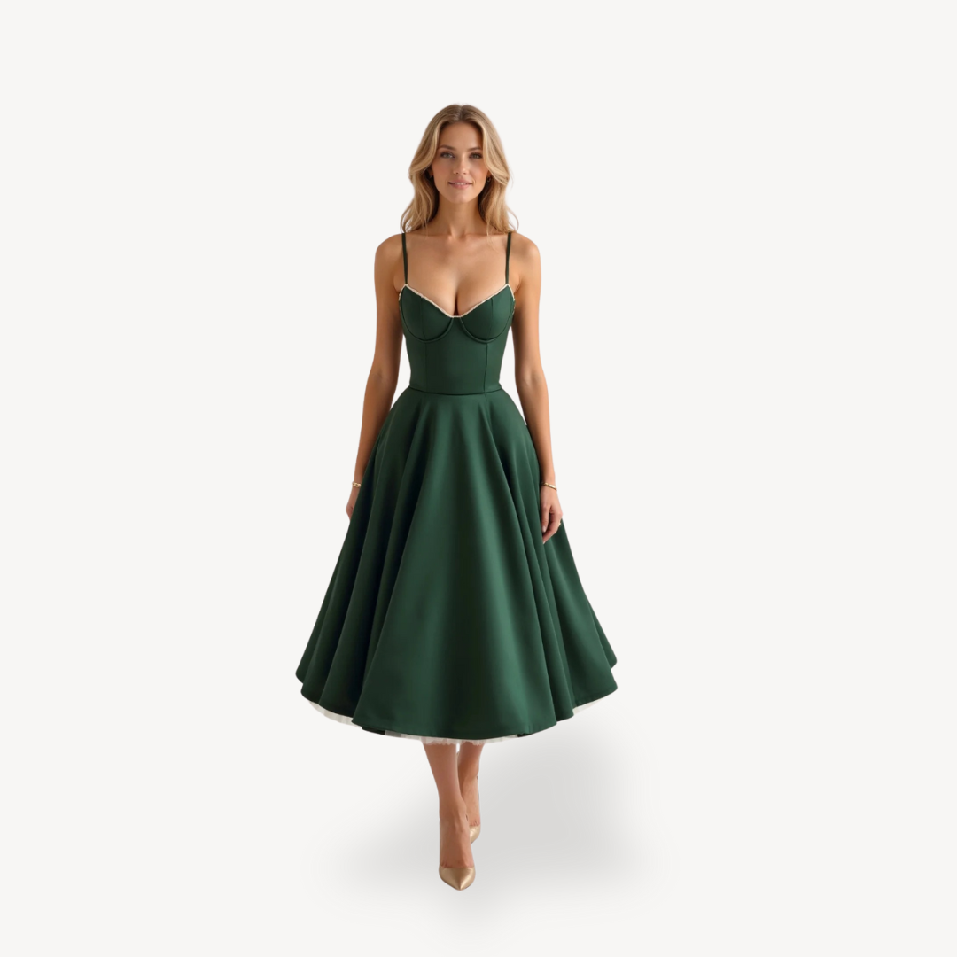 Casual Fit Midi Dress with Pockets for Women