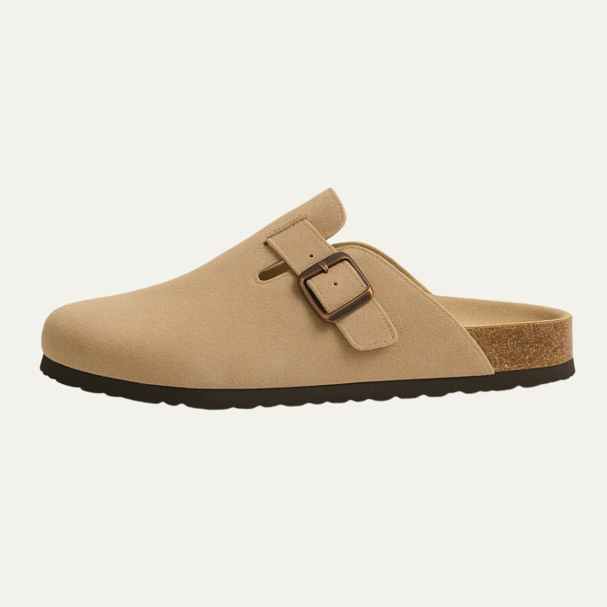 Comfortable Beige Suede Moccasin Slippers for Men - OutfitLondon