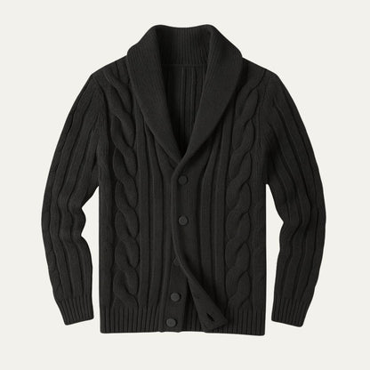 Warm Crew Neck Mens Cardigan Sweater