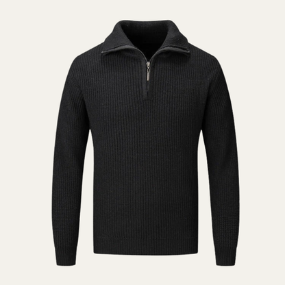 Men's Classic Crew Neck Quarter Zip Sweater