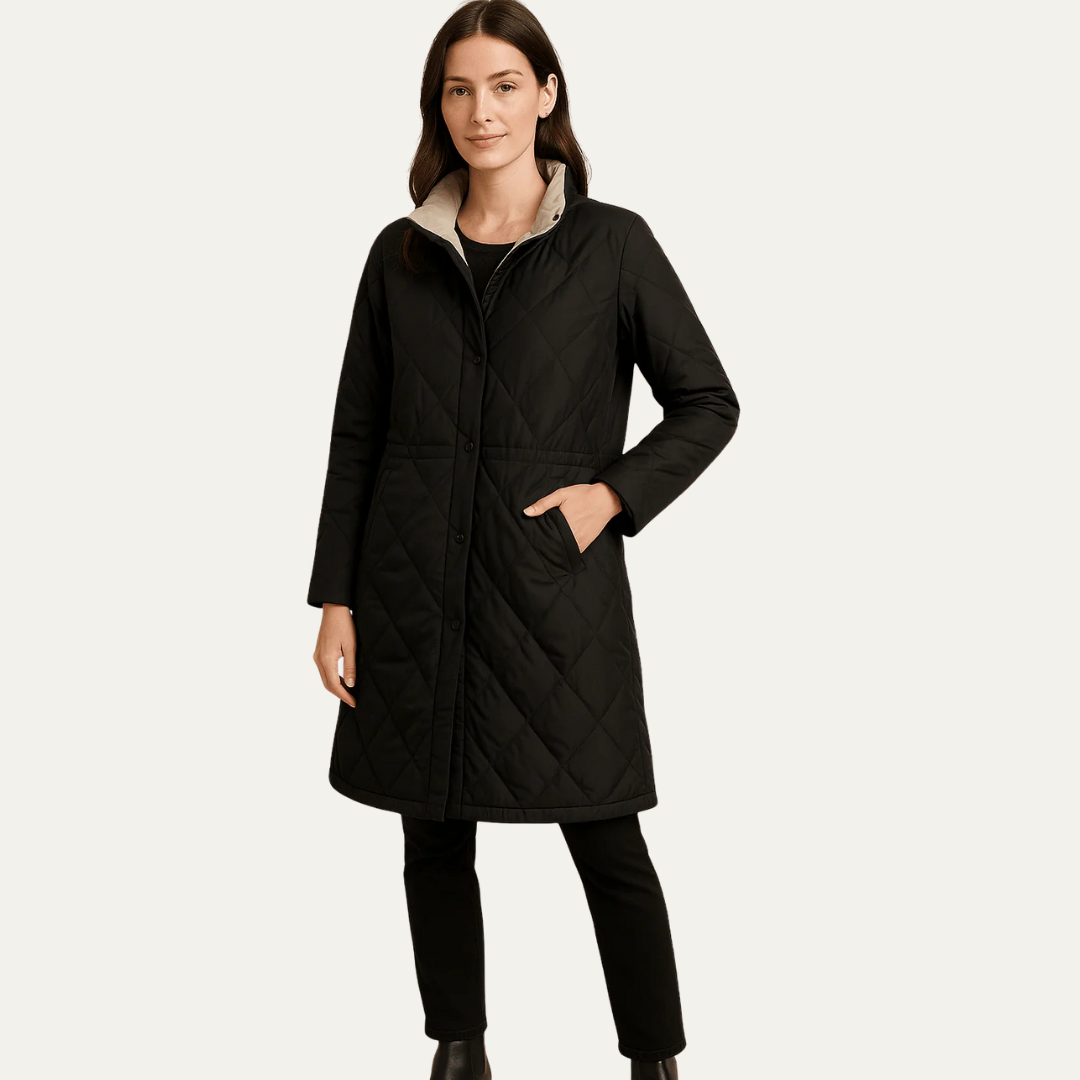 Ladies Luxury Padded Coat with Buttons