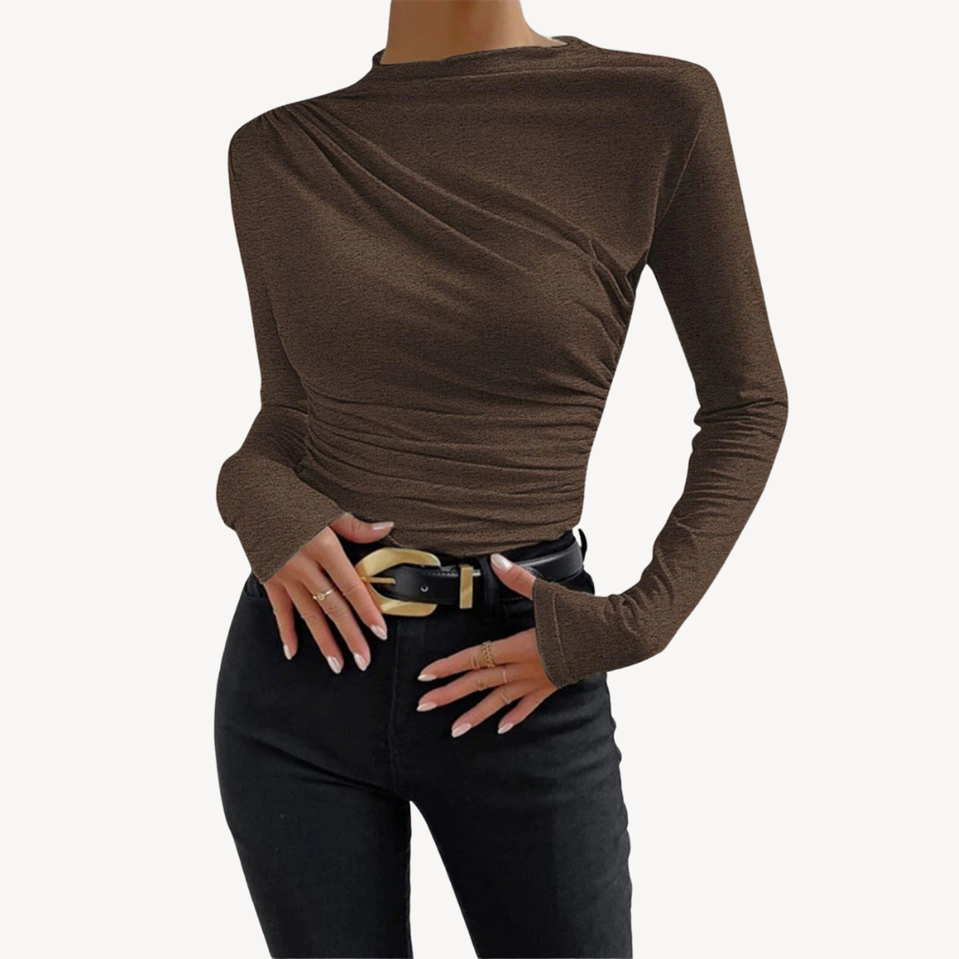 Fashionable Side Ruched Women's Blouse