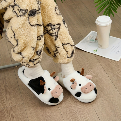 Comfortable Cow Fur Soft Slippers for Women