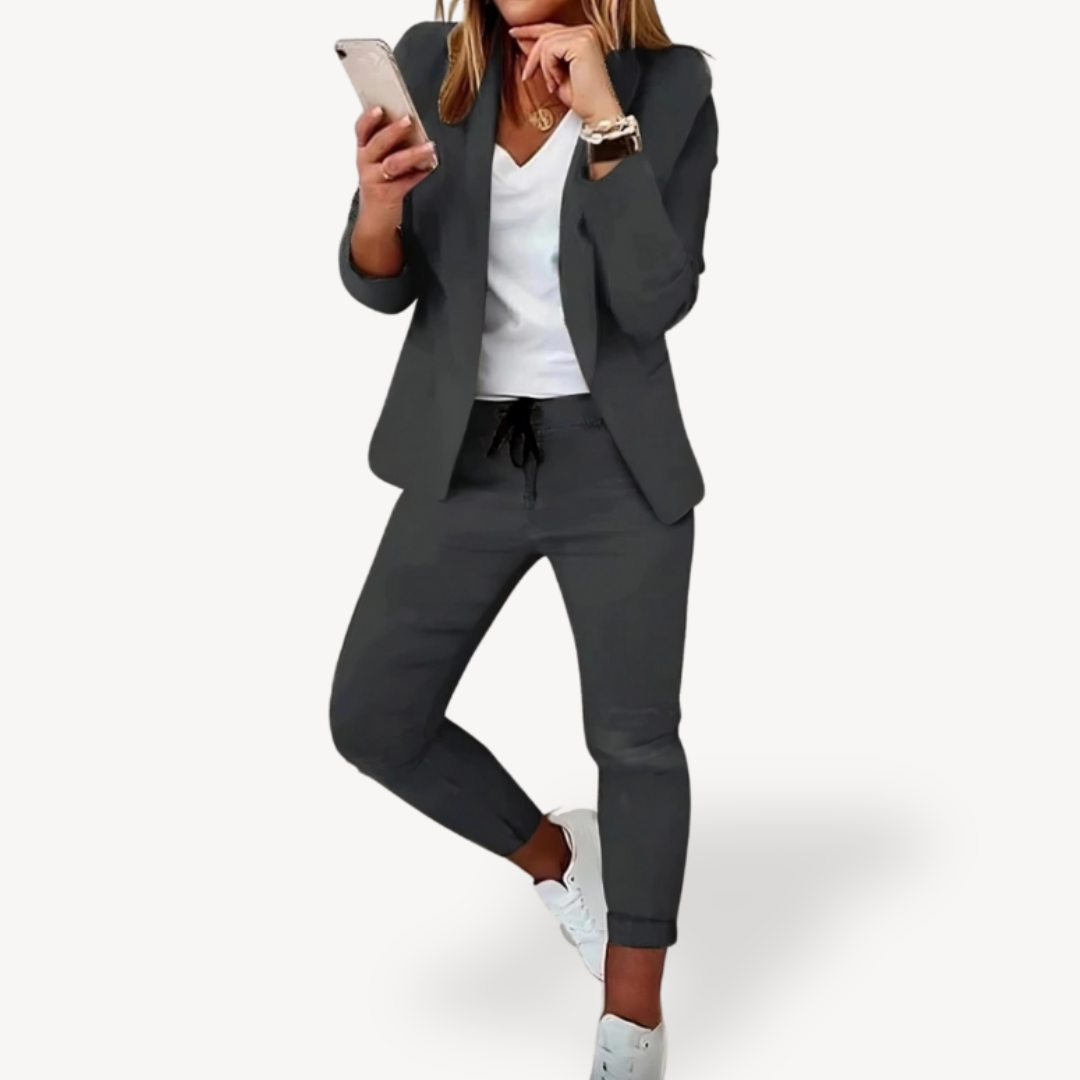 Relaxed Fit Cotton Jogger Suit Set for Women