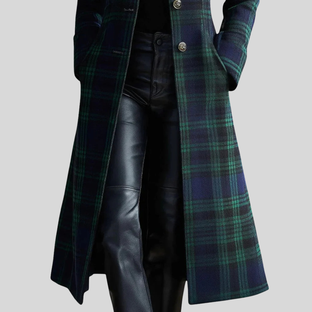 Classic Red Plaid Winter Coat