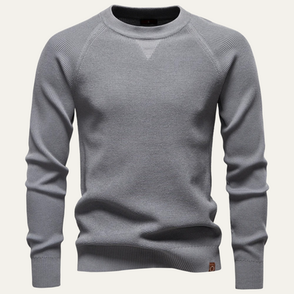 Relaxed Fit Men's Knit Crew Neck Sweater